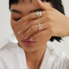 Minimalist Grey Moonstone Ring