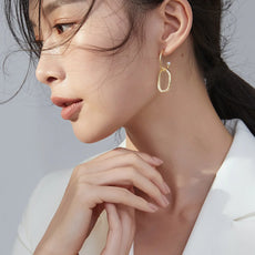 Minimalist Geometric Faux Pearl Earrings