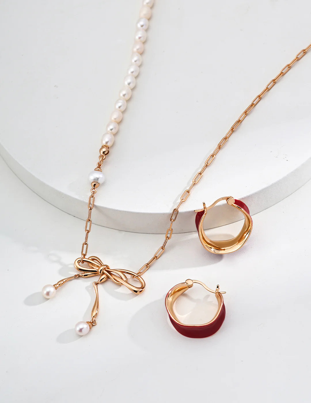 Natural Bowknot Pearl Necklace