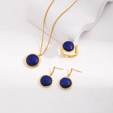 Natural Lapis Lazuli Stone round Necklace