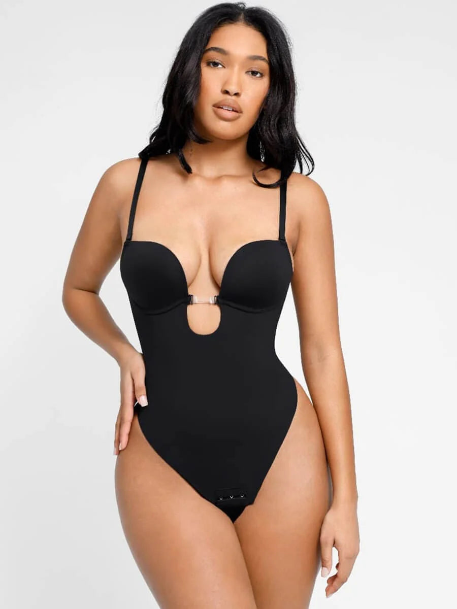  One-Piece Front Low-Cut Beauty Back Wedding Thong Bodysuit