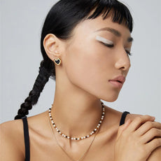 Black Drop Glaze Love Necklace