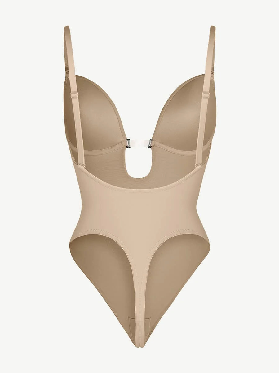  One-Piece Front Low-Cut Beauty Back Wedding Thong Bodysuit