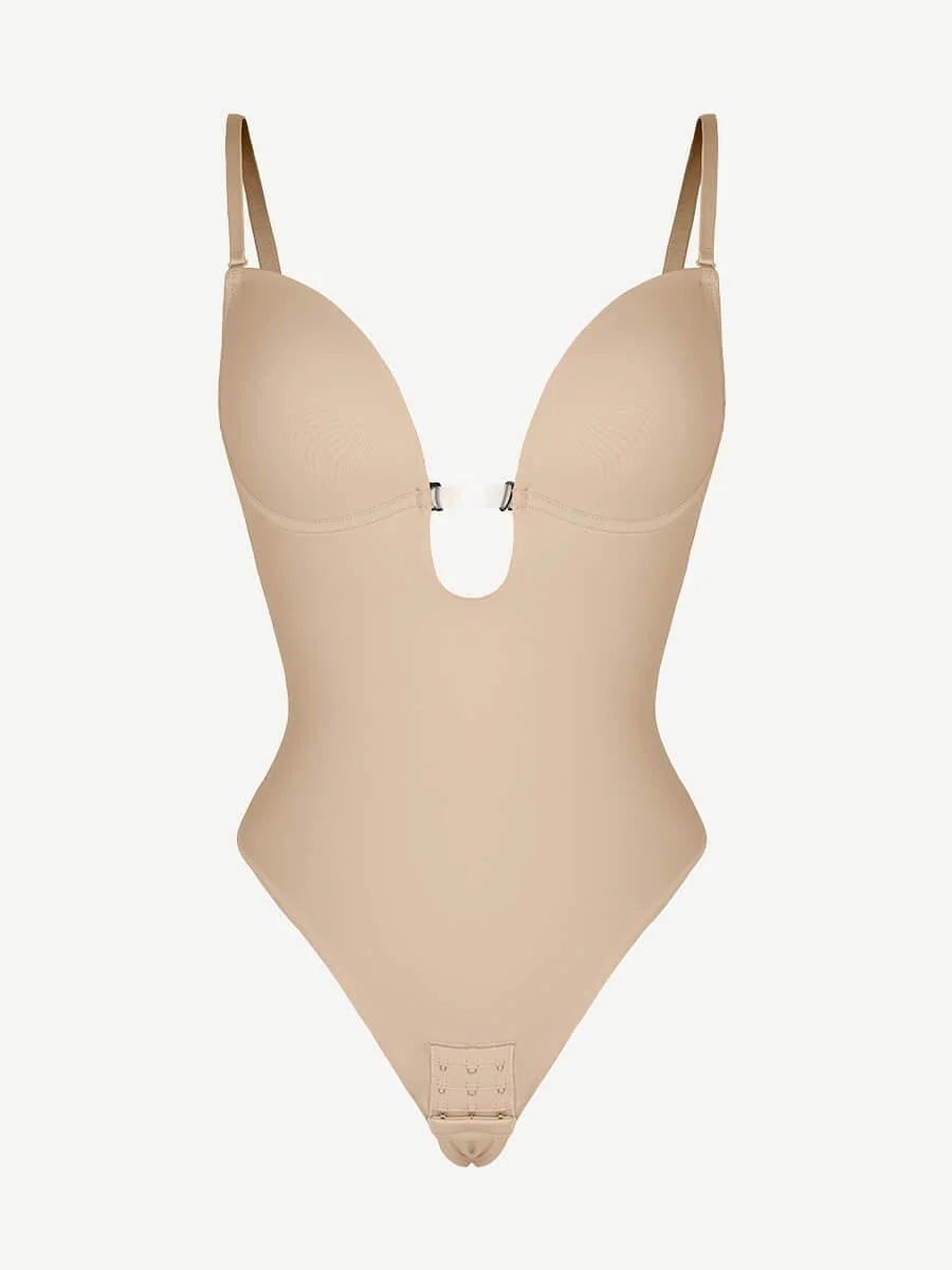  One-Piece Front Low-Cut Beauty Back Wedding Thong Bodysuit