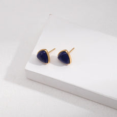 Triangular Lapis Lazuli Stud Earrings