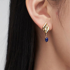 Natural Lapis Lazuli Asymmetrical Earrings