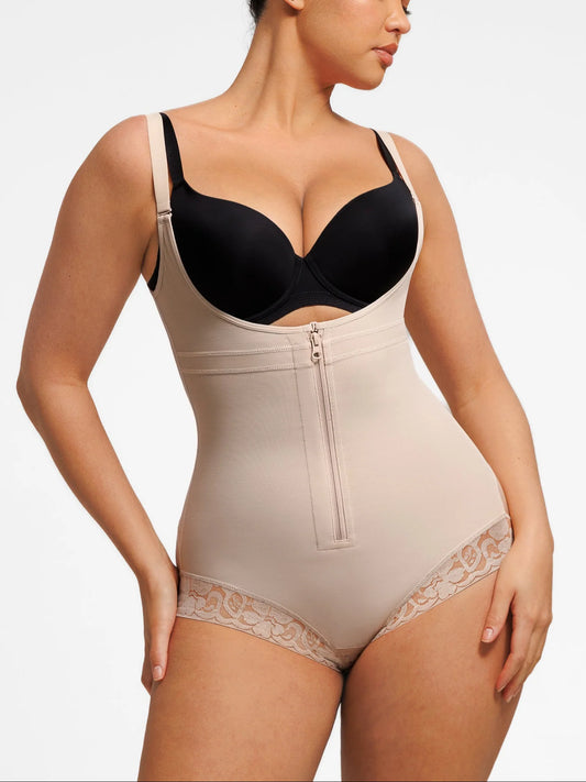 Wholesale U-Shaped Bust Lifting Front Zipper Lace Shapewear