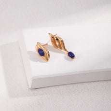 Natural Lapis Lazuli Asymmetrical Earrings