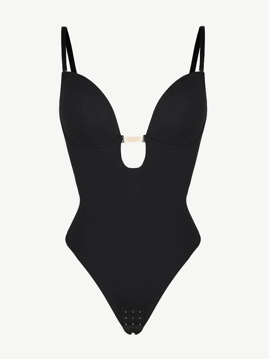  One-Piece Front Low-Cut Beauty Back Wedding Thong Bodysuit