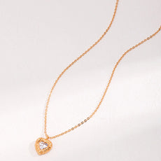 Red Steel Jade Love Zircon Necklace