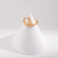 Simple Feather Style Zircon Ring