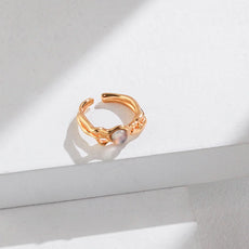 Minimalist Grey Moonstone Ring