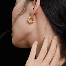 Silk Wreath Hoop Earrings