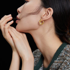 Silk Wreath Hoop Earrings