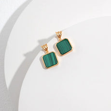 Green Malachite Dangle Earrings