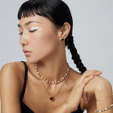 Black Drop Glaze Love Necklace