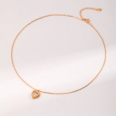 Red Steel Jade Love Zircon Necklace