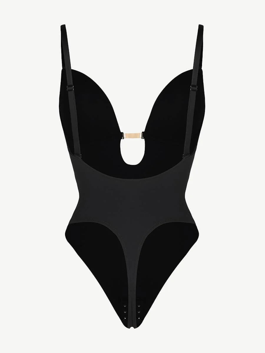  One-Piece Front Low-Cut Beauty Back Wedding Thong Bodysuit