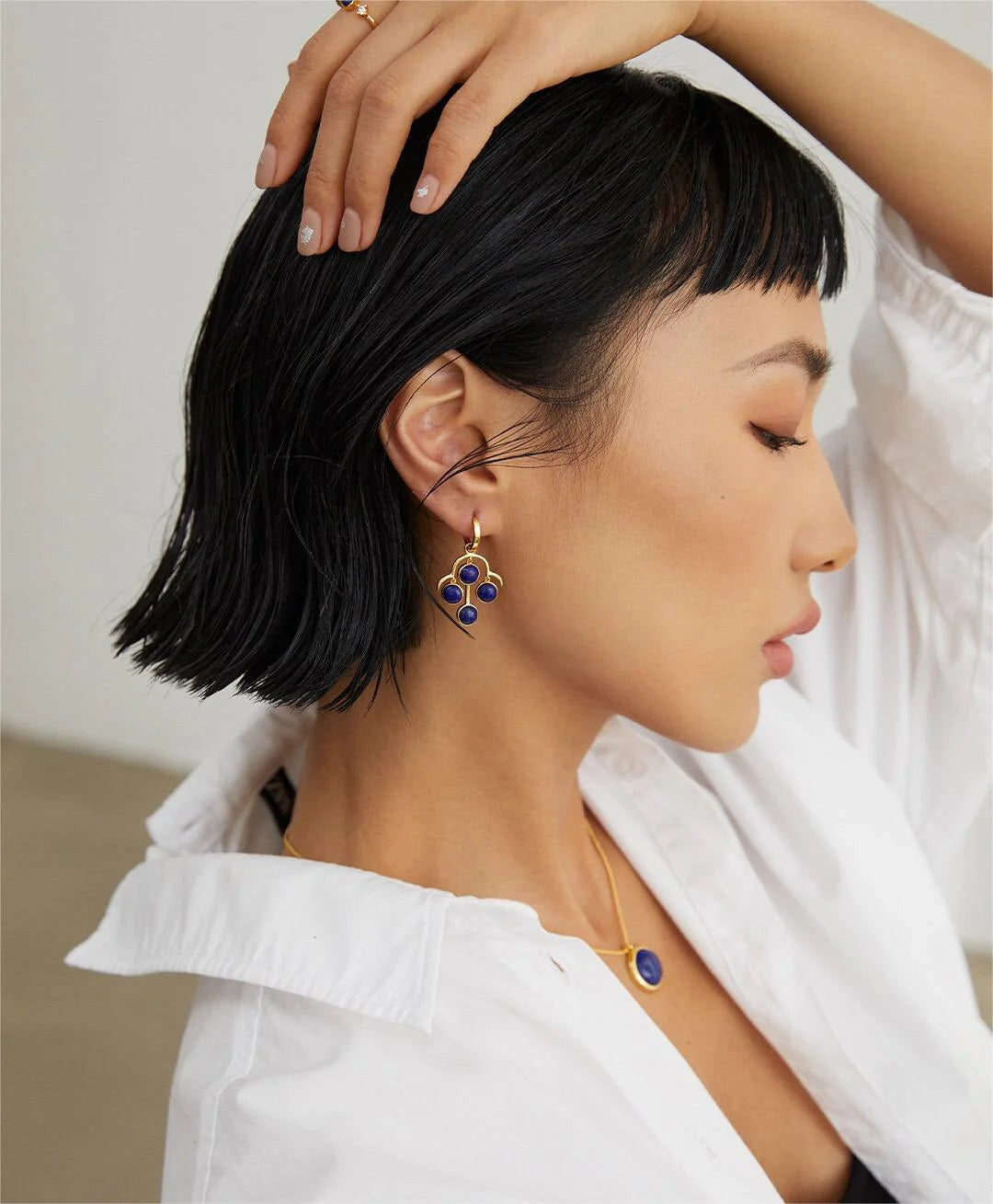 Natural Lapis Lazuli Stone round Necklace