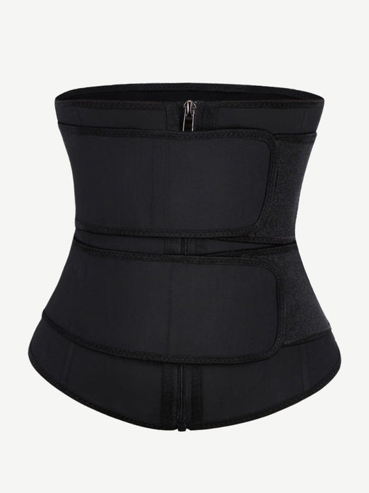 Wholesale plus Size Latex Double Belt Waist Trainer 7 Steel Bones Built-In Clips Inside